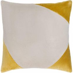 Maija 20" Square Modern Cotton Mustard/Peach Throw Pillow - Boutique Rugs