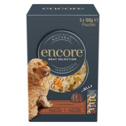 5x100g 3 Varieties Meat Selection Jelly Pouch Dog Encore Wet Dog Food