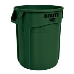 Rubbermaid FG263200DGRN 32 gallon Brute Trash Can - Plastic, Round, Dark Green