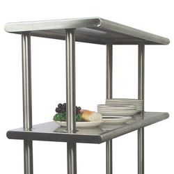 Advance Tabco CDS-18-120 Adjustable Double Overshelf, 18"W x 120"L, 6" Overhang On 1 Side, Stainless Steel