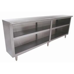 Advance Tabco DC-1510 120" Dish Cabinet w/ Open Base & Midshelf, 15"D, Stainless Steel