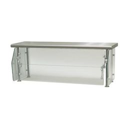 Advance Tabco DSG-18S-96 96" Multi-Use Sneeze Guard w/ Stainless Top Shelf - 18"D, Counter-Mount, Glass, Stainless Steel Top Shelf, 96" x 18" x 18", Clear