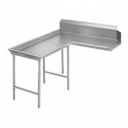 Advance Tabco DTC-G30-108L 107" Dishtable - Island Style, Stainless Legs, R-L, 14 ga 304 Stainless, Stainless Steel