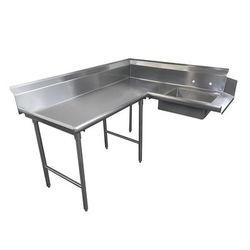 Advance Tabco DTS-K30-120L 119" L R Korner Soil Dishtable - 10 1/2" Backsplash, Stainless Steel Legs, 14 ga Stainless Steel