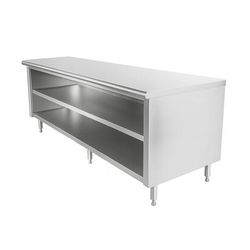 Advance Tabco EB-SS-307M 84" Dish Cabinet w/ Open Base & Midshelf, 30"D, Stainless Steel