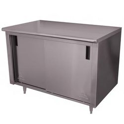 Advance Tabco ECB-SS-245-X 60" Enclosed Work Table w/ Sliding Doors, 24"D, Stainless Steel