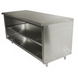 Advance Tabco EEB-SS-245M-X 60" Dish Cabinet w/ Open Base & Midshelf, 24"D, Stainless Steel