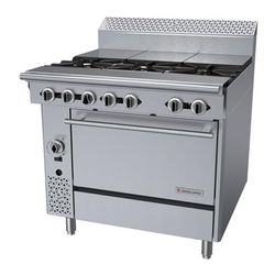Garland C36-15C LP 36" 3 Burner Commercial Gas Range w/ 3 Hot Tops & Convection Oven, Liquid Propane, Stainless Steel, Gas Type: LP