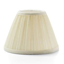 Hollowick 296I Pleated Slim Line Fabric Lamp Shade w/ Fire Retardant Fabric & Liner, 6x4 1/2", Ivory