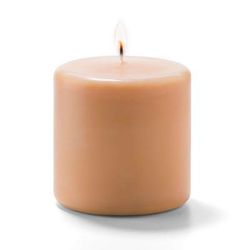 Hollowick P3X3CP-12 Wax Pillar Candle - 3" x 3", Wax, Cappuccino