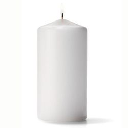 Hollowick P3X6W-12 Pillar Candle, 6x3", Wax, White