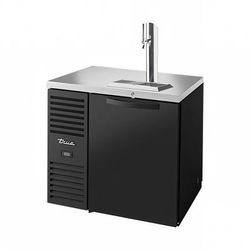 True TDR36-PTSZ1-L-B-S-S-1 36" Kegerator Pass-Thru Commercial Beer Dispenser w/ 1 Keg Capacity - 1 Column, Black, 115v | True Refrigeration