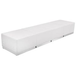 Flash Furniture ZB-803-540-SET-WH-GG 4 Piece Modular Reception Sofa Set - LeatherSoft Upholstery, White