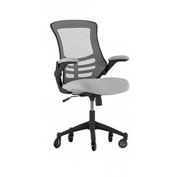 Flash Furniture BL-X-5M-DKGY-RLB-GG Swivel Office Chair w/ Mid Back & Roller Wheels - Gray Mesh Back & Seat, Dark Gray Mesh