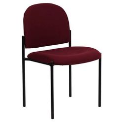 Flash Furniture BT-515-1-BY-GG Stacking Reception Side Chair - Burgundy Fabric Upholstery, Black Steel Frame, Purple