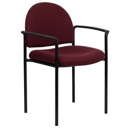 Flash Furniture BT-516-1-BY-GG Stacking Reception Side Chair - Burgundy Fabric Upholstery, Black Steel Frame, Purple