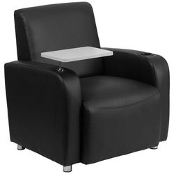 Flash Furniture BT-8217-BK-GG Guest Chair - Tablet Arm - Black LeatherSoft Upholstery, Chrome Feet