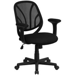 Flash Furniture GO-WY-05-A-GG Swivel Office Chair w/ Mid Back - Black Mesh Back & Seat