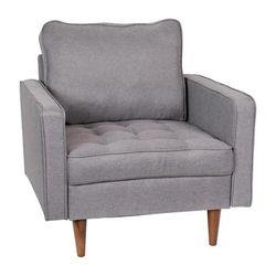 Flash Furniture IS-PC100-GY-GG Arm Chair - Gray Fabric Upholstery, Wood Legs