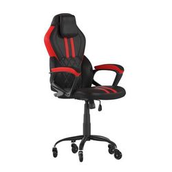 Flash Furniture UL-A072-BK-RLB-GG Swivel Gaming Chair w/ Black & Red LeatherSoft Back & Seat - Black Base