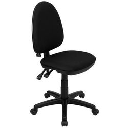 Flash Furniture WL-A654MG-BK-GG Swivel Task Chair w/ Mid Back - Black Fabric Seat