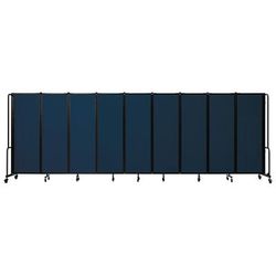 National Public Seating RDB6-9PT04 210"L Portable Room Divider w/ 9 Blue PET Panels - 6ft High