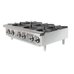 Star 606HF Star-Max 36" Gas Hotplate w/ (6) Burners & Manual Controls, Stainless Steel, Gas Type: Convertible