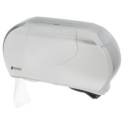 San Jamar R4070SS Toilet Paper Dispenser - Fits (2) 9" Jumbo Rolls, Stainless, Silver