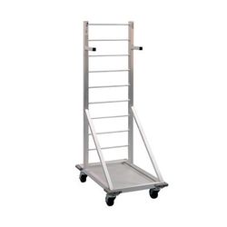 New Age 1210 Fry Basket Rack w/ 18 Basket Capacity & 3" Casters, 52 1/2" x 18 x 27", Aluminum