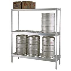 New Age NS475 3 Level Keg Rack w/ 3 Keg Capacity, 72" x 18" x 76", Silver