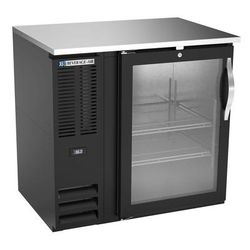 Beverage-Air BBN36HC-G-B 36" Bar Refrigerator - 1 Swinging Glass Door, Black, 115v, Self-Contained