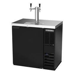 Beverage-Air DD36HC-1-B 36" Kegerator Commercial Beer Dispenser w/ 1/2 Keg Capacity - 1 Column, Black, 115v, Insulated Tower, Black Exterior