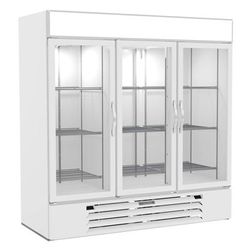 Beverage Air MMRR72HC-1-B-WW-WINE 75 1/8" 3 Section Commercial Wine Cooler w/ (2) Zones - (15) Shelves, 115v, Freestanding, Dual Zone, White