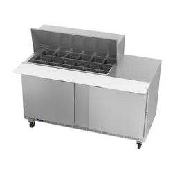 Beverage-Air SPE60HC-18M 60" Hydrocarbon Series Mega Top Sandwich/Salad Prep Table w/ Refrigerated Base, 115v, Stainless Steel