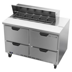 Beverage-Air SPED48HC-10-4 48" Hydrocarbon Series Sandwich/Salad Prep Table w/ Refrigerated Base, 115v, Stainless Steel