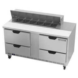 Beverage Air SPED60HC-12-4 60" Sandwich/Salad Prep Table w/ Refrigerated Base, 115v, Stainless Steel