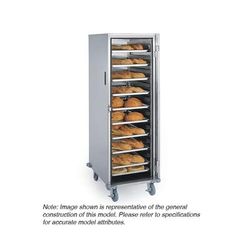Lakeside 6538 7 Tray Ambient Meal Delivery Cart, Enclosed, Single Compartment, Silver