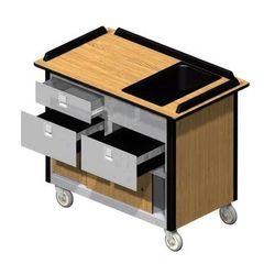 Lakeside 690-30 PUR Food Cart w/ Drawers, 44 1/2"L x 24 1/2"W x 37 3/4"H, Purple