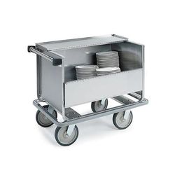 Lakeside 705 21" Mobile Dish Caddy w/ 1 Shelf, Stainless, Silver