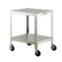 Lakeside 716 21 1/4" Mixer Table w/ All Stainless Undershelf Base, Mobile, 25 1/4"D, Stainless Steel