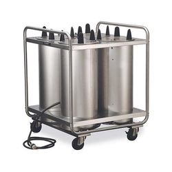 Lakeside 8400 31" Heated Mobile Dish Dispenser w/ 4 Columns - Stainless, 120v, Silver