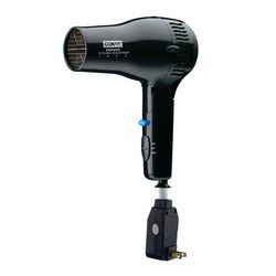 Conair Hospitality 169BIW Folding Hair Dryer w/ Cool Shot Button - 2 Heat/Speed Settings, Black, 1875 W