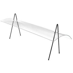 Cal-Mil 1458-48 Essential Rectangular Sneezeguard w/ 2 Wire Leg, 48"W x 17-1/4"D x 19"H, 48" Length, Clear