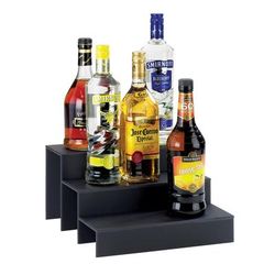 Cal-Mil 1491-69 3 Step Bottle Display, 12 x 13 x 6 3/4" High, Graphic Acrylic, Black