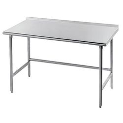 Advance Tabco TFAG-242 24" 16 ga Work Table w/ Open Base & 430 Series Stainless Top, 1 1/2" Backsplash, Stainless Steel