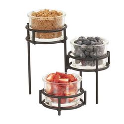 Cal-Mil 22604-16-13 Madison Rectangular 3 Compartment Condiment Jar Display - Clear/Black