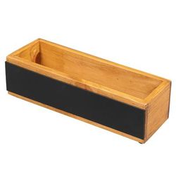 Cal-Mil 3058 Write On Tasting Glass Crate - 10 1/4" x 3 1/4" x 2 3/4", Wood, Brown