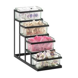 Cal-Mil 3338-13 Condiment Organizer w/ (4) Bins - Black, 4 Bins