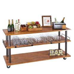 Cal-Mil 3698-4-84 Sierra Beverage Serving Cart w/ 3 Shelves - 48"W x 24"D x 44"H, Metal/Wood, Brown