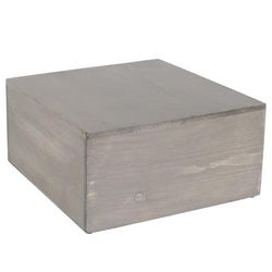 Cal-Mil 432-6-110 Aspen 12" Square Cube Riser - 6"H, Pine Wood, Gray Wash, 12" x 12" x 6"H